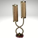 Lampe de table architecturale tubulaire en laiton du milieu du siècle, années 1960