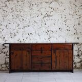 Enfilade by Silvio Coppola in stained solid wood, 1970.