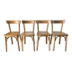 Set of 4 baumann bistro chairs in blond wood / honey stamped 40-50 years