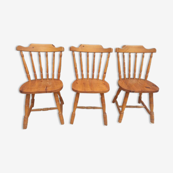 Trio chaises country Shaker