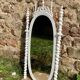 Late 19th century Portuguese wooden mirror, Bilros style - Rare