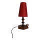 Wood lamp and lampshade, vintage switch