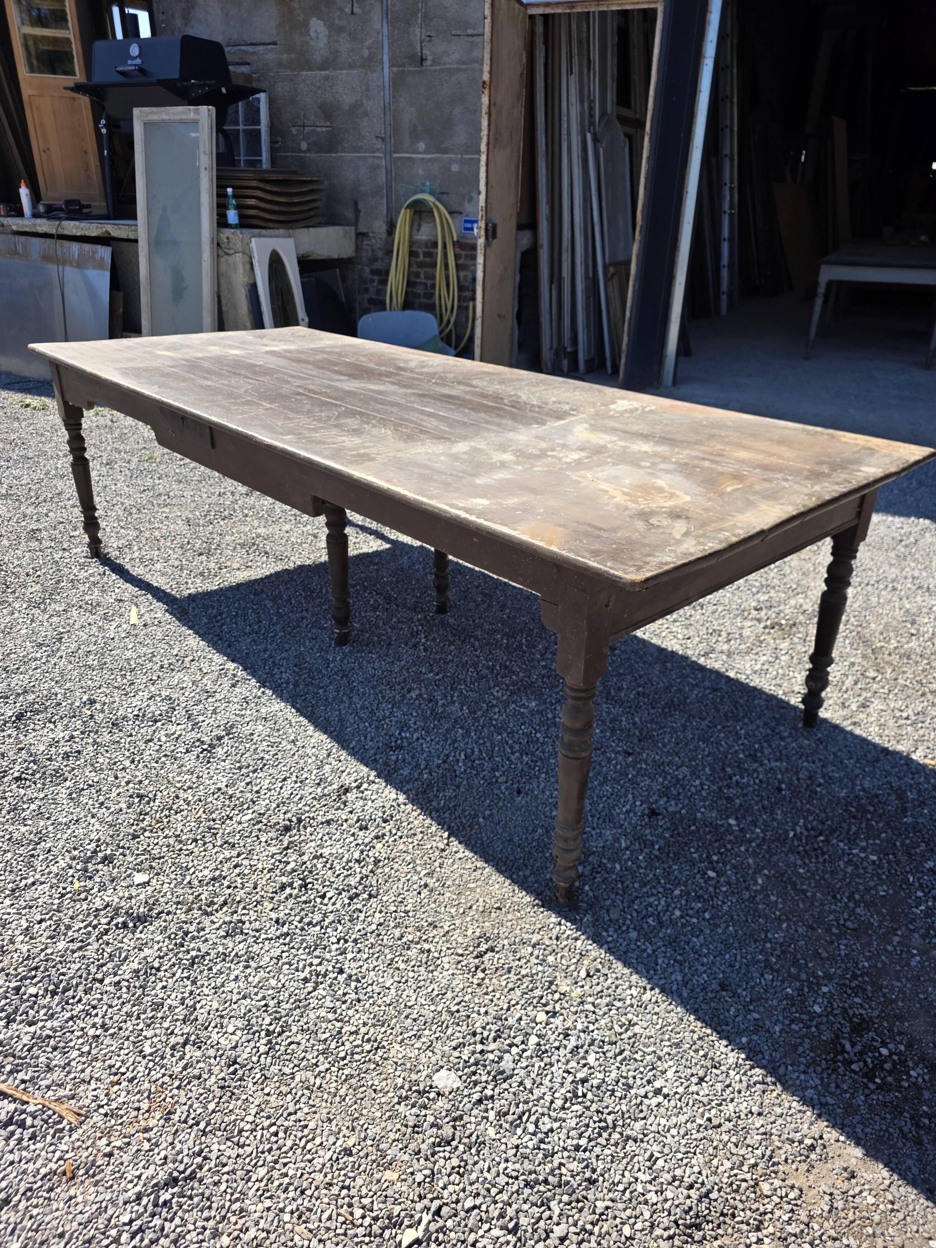 Table de ferme ancienne XXL , 268 × 110cm