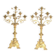 Paire de candélabres neogothique XIXe en bronze