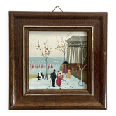 Huile sur panneau miniature