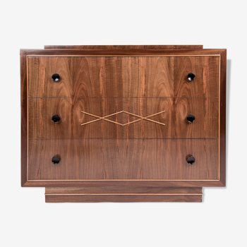 De Coene workshop art-deco walnut chest of drawers