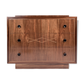 Commode art-déco en noyer de l'atelier De Coene