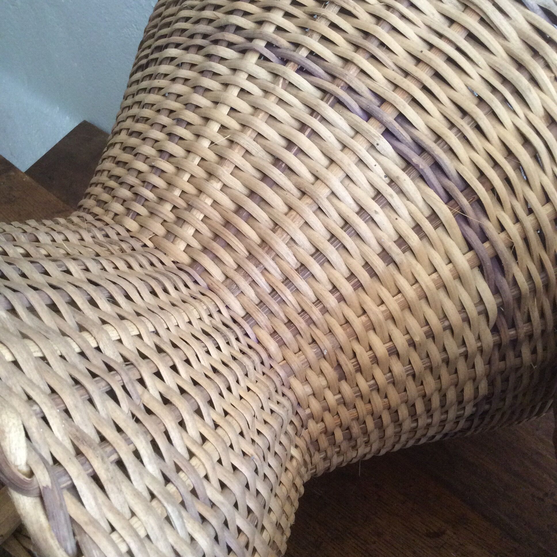 Set of two stools, poufs, braided natural fibers