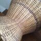 Set of two stools, poufs, braided natural fibers