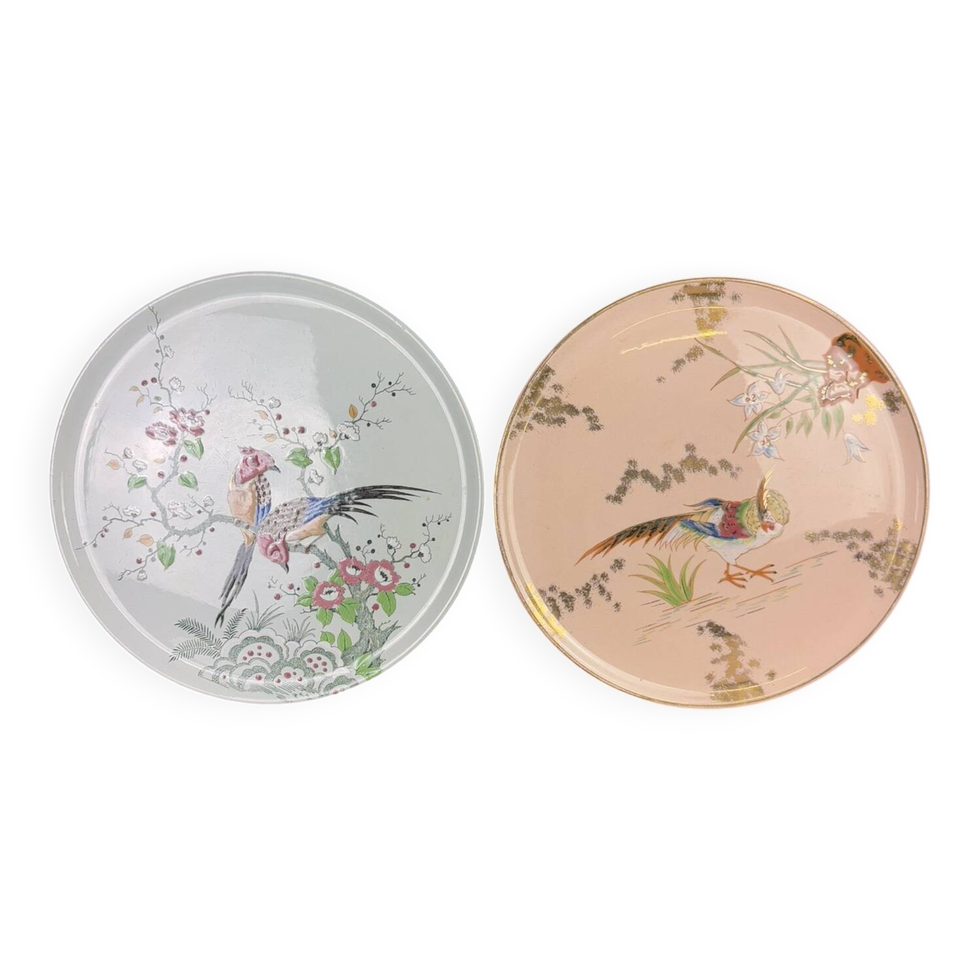 Longwy: large earthenware and enamel pie dishes in Japanese style