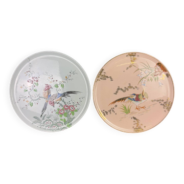 Longwy: large earthenware and enamel pie dishes in Japanese style