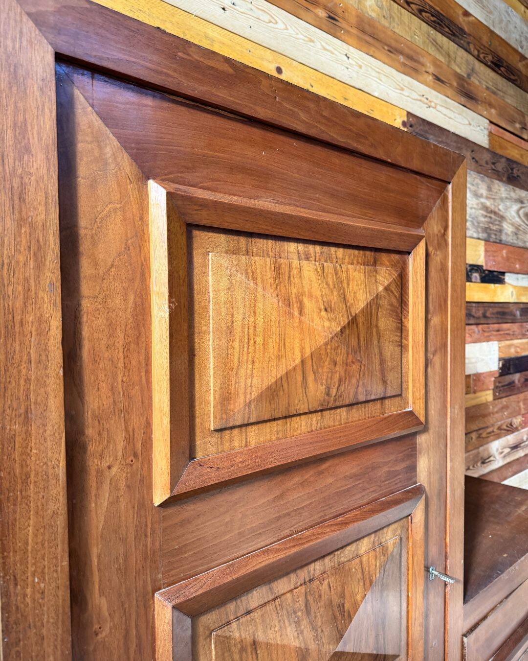Asymmetrical Art Deco wardrobe in walnut
