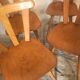 Set of 4 vintage bistro style chairs in beech circa 1960