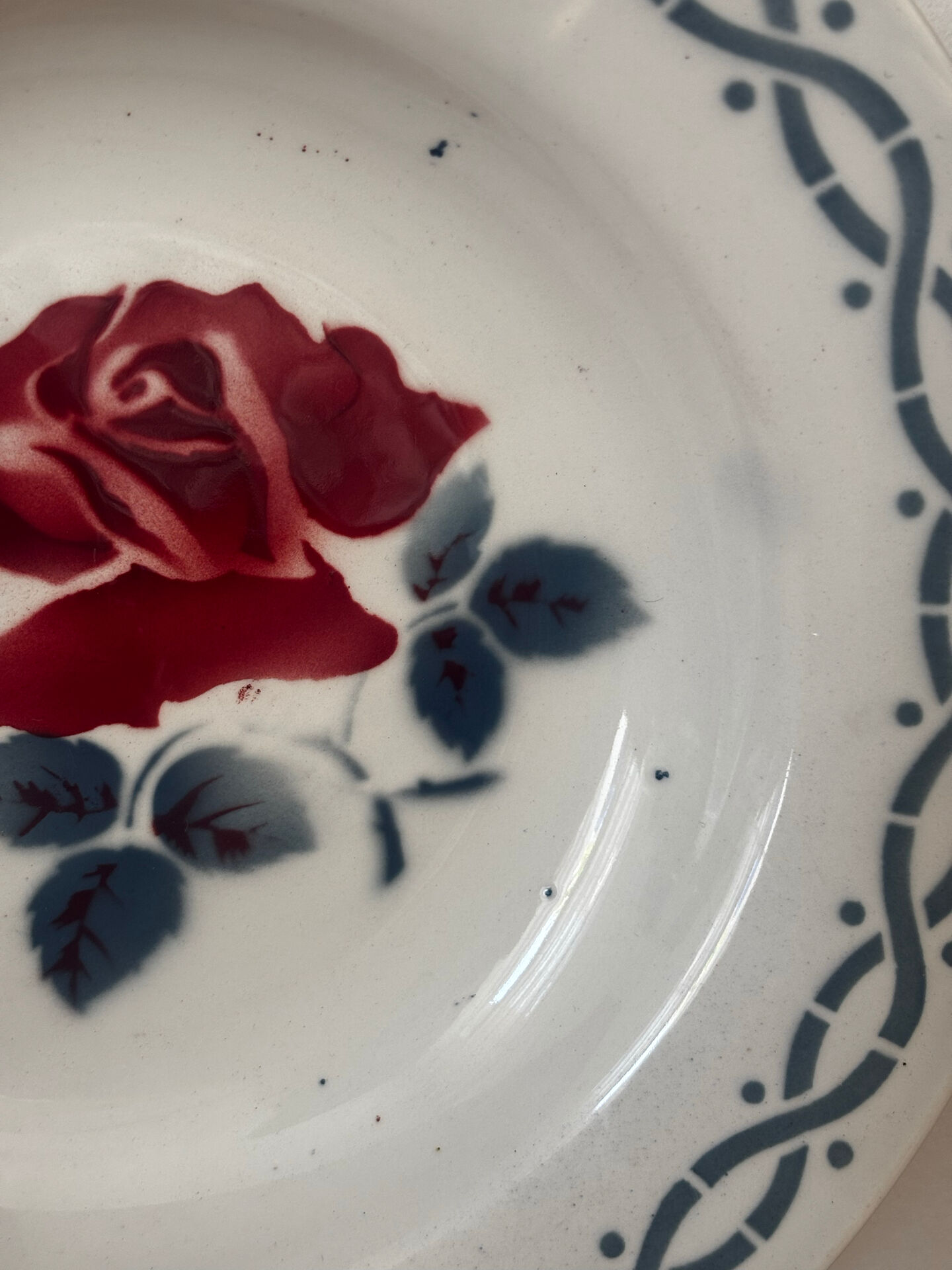 Set of two flat plates and two deep plates Digoin Janine.
