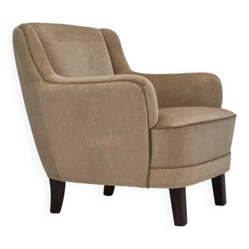 1970s, Danish lounge chair, original condition, furniture velour.