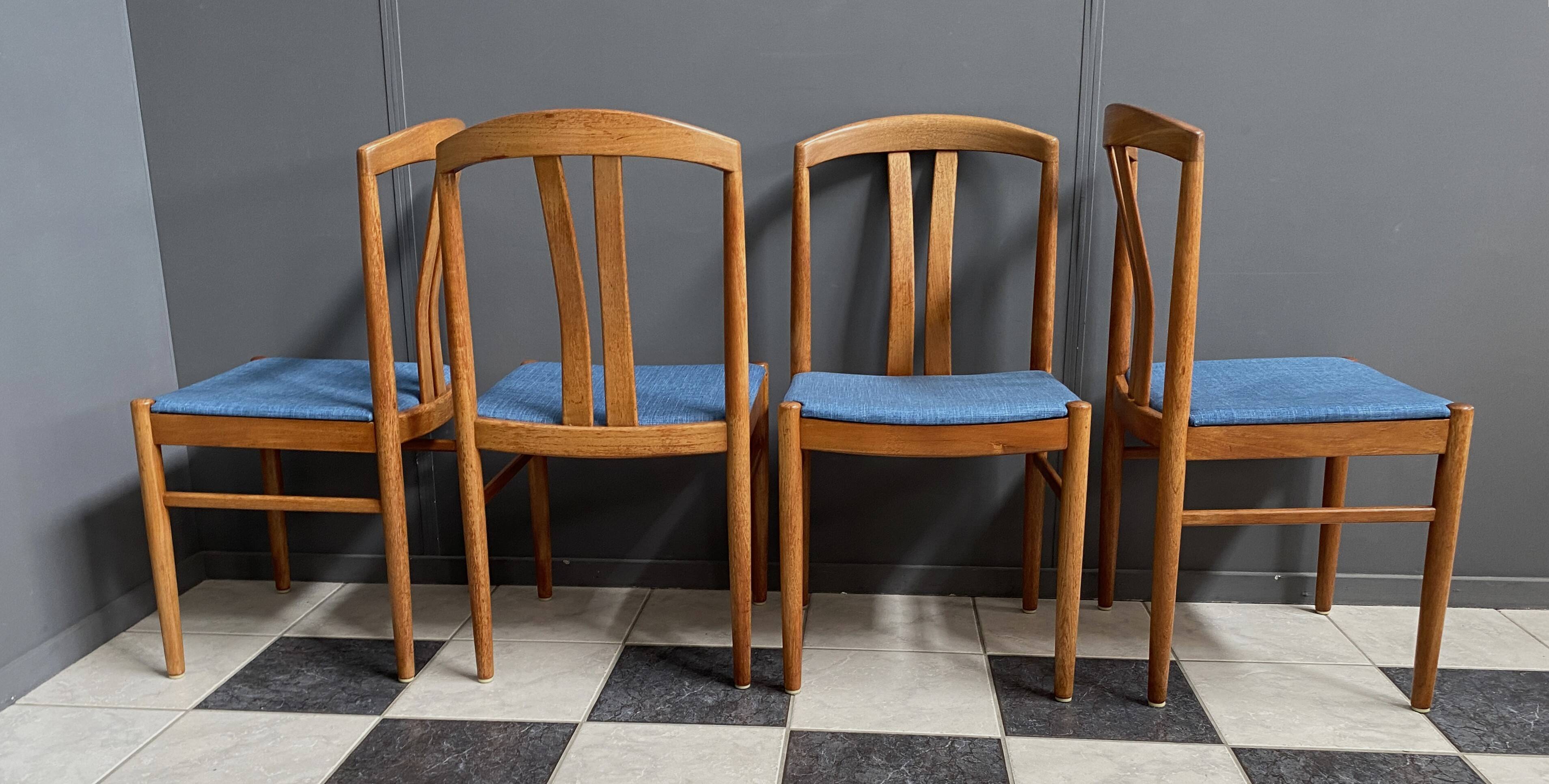 4x Ekstrom Oak dining chairs for Johansson & Soner Sweden 1960s