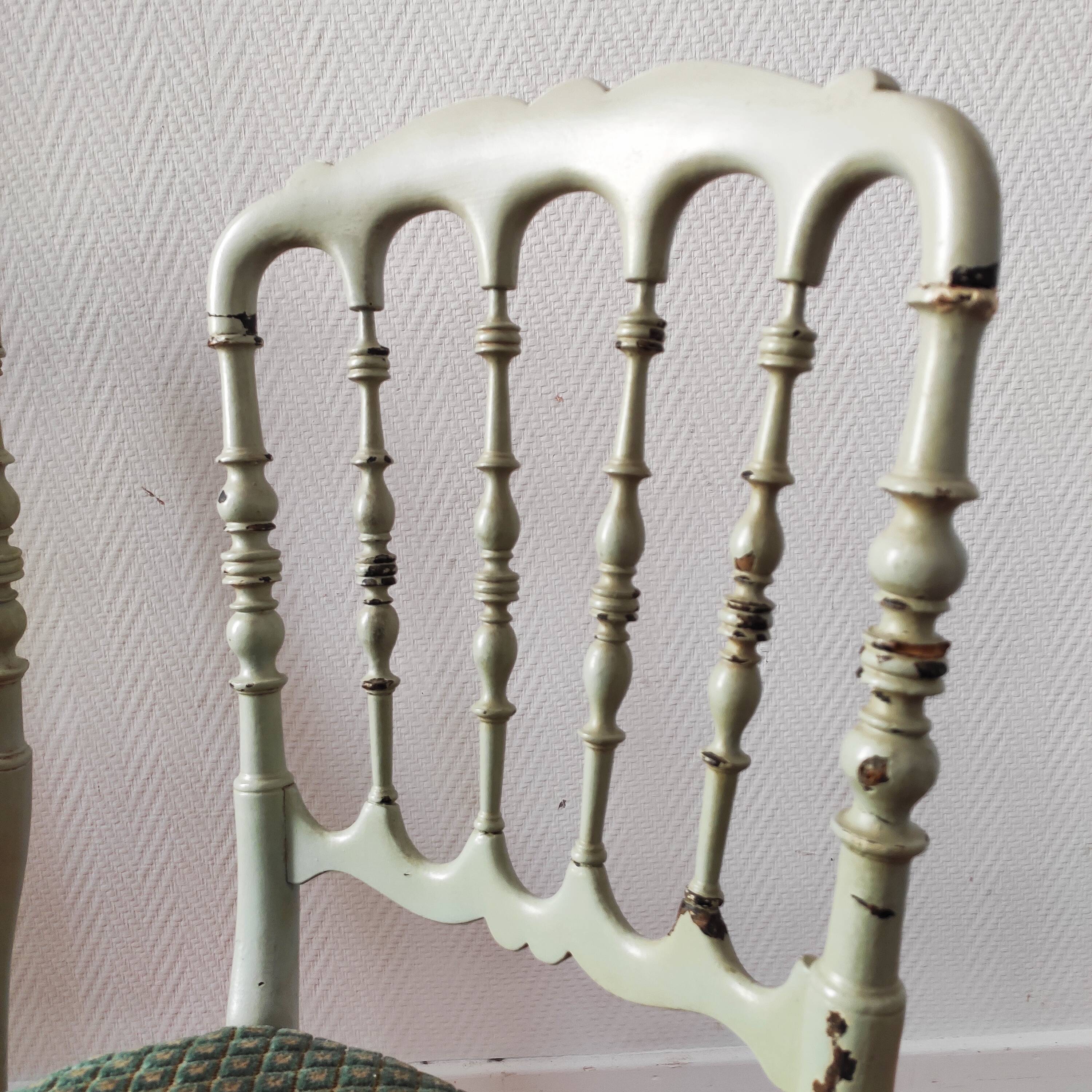 Pair of patinated Napoleon III chairs