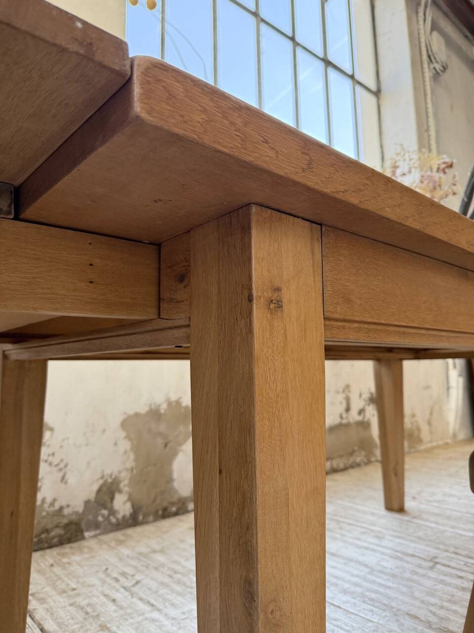 Table de ferme extensible en chêne massif