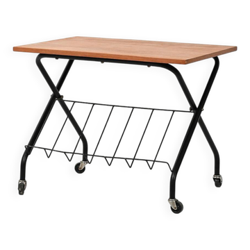 Table basse scandinave avec porte-revues, années 1960-70