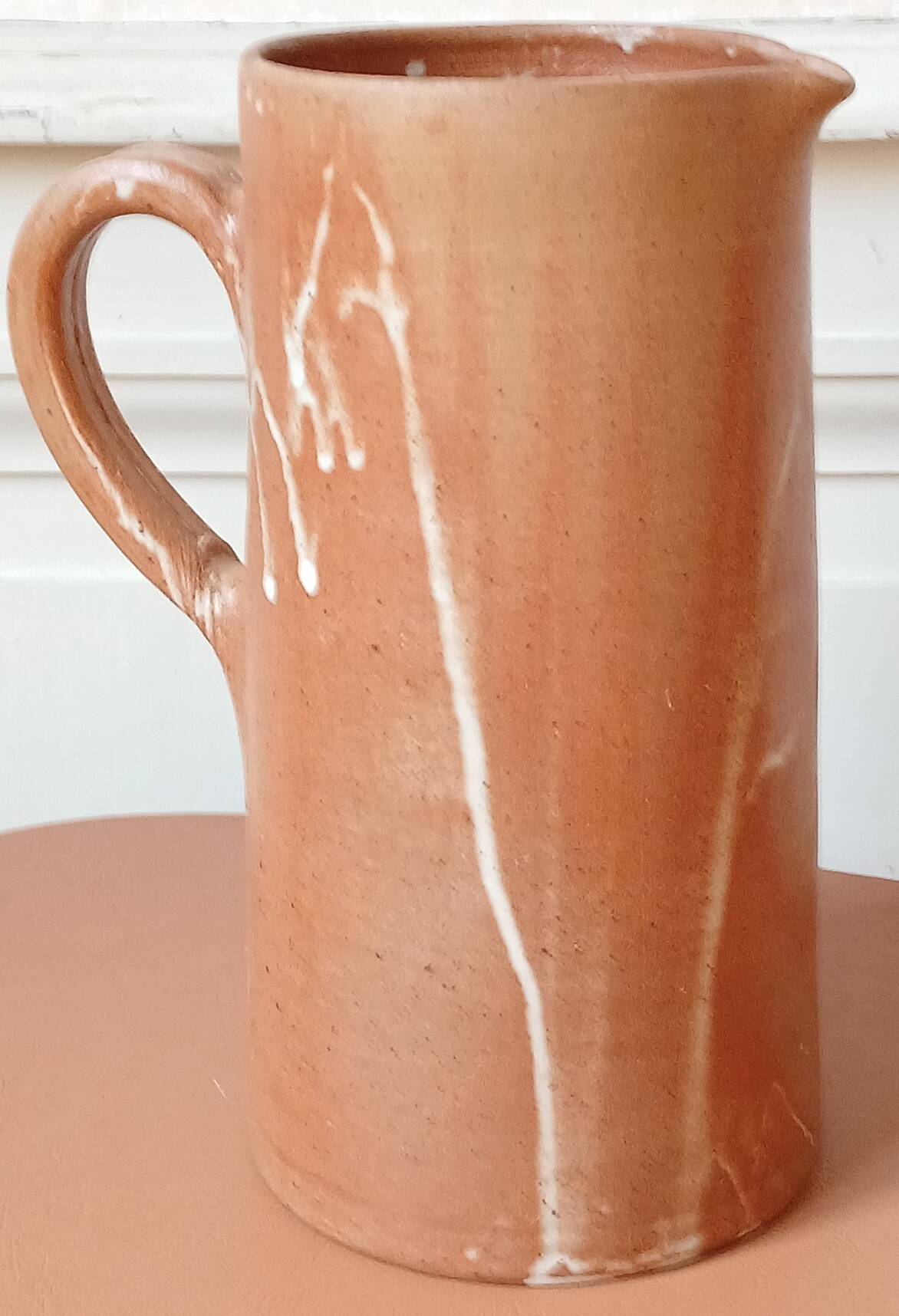 Large stoneware jug with pyrite and white glazes