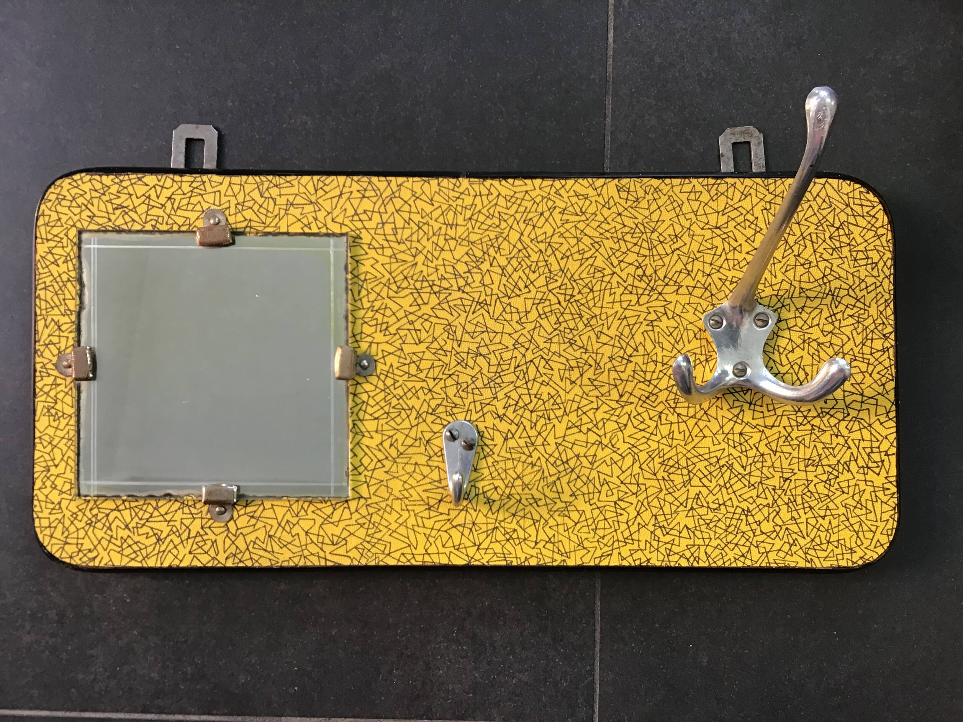 Formica coat rack with mirror, 50s-60s