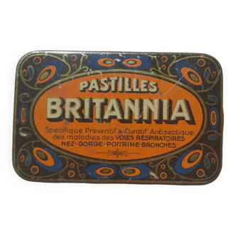 Ancienne boîte en fer pastilles britannia