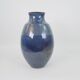 Large blue glazed ceramic vase signed under the base