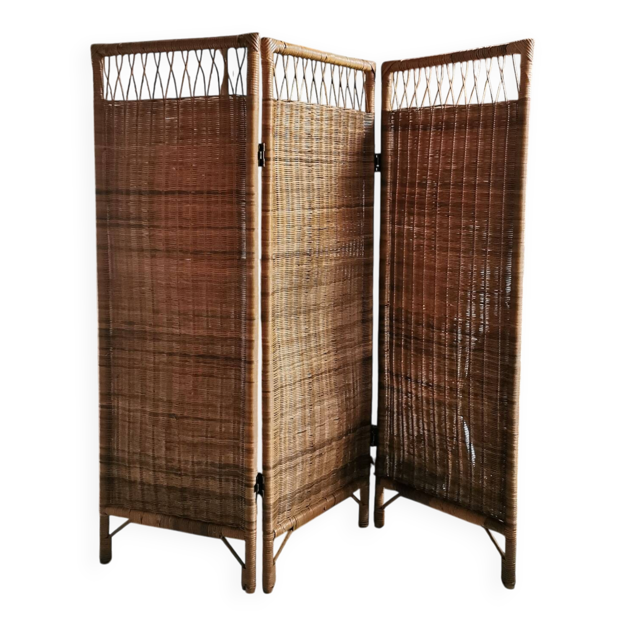 Vintage rattan and wicker room divider