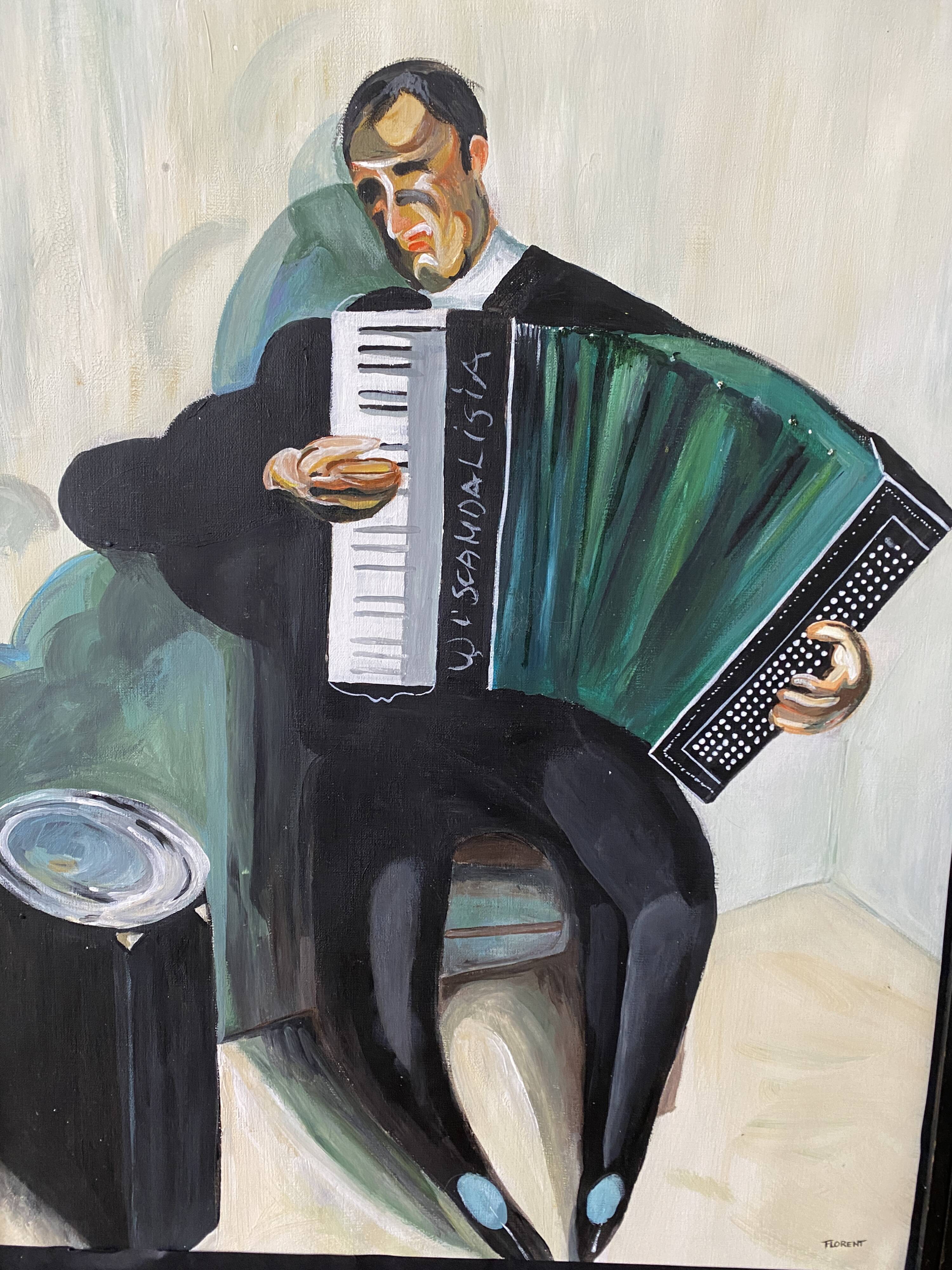 Accordionist Painting