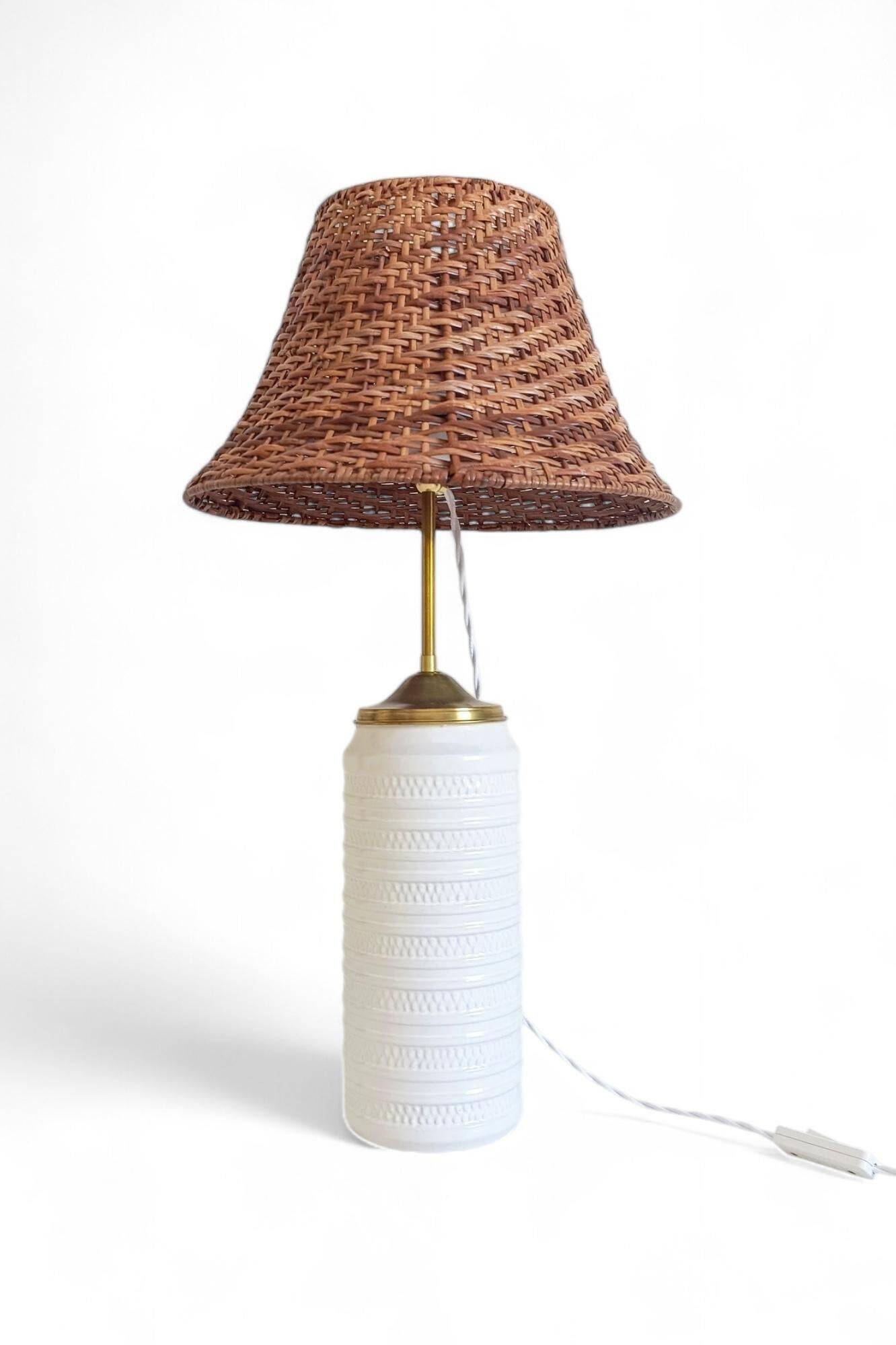 Midcentury Ceramic and Brass Table Lamp by Carstens Tönnieshof, 1960s