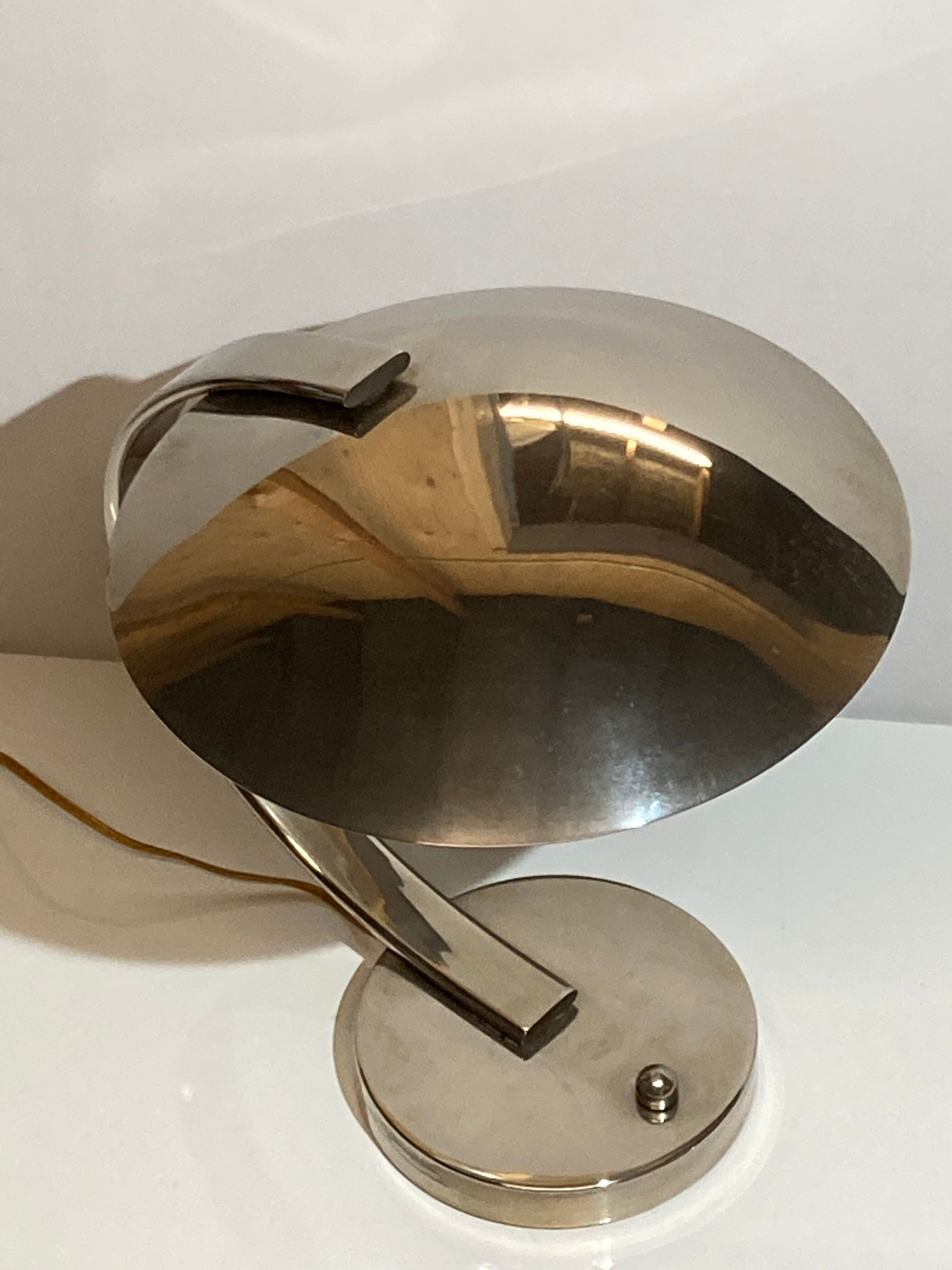 Pair of UFO Art Deco style desk or table lamps by Disderot for Soka, France 1970s