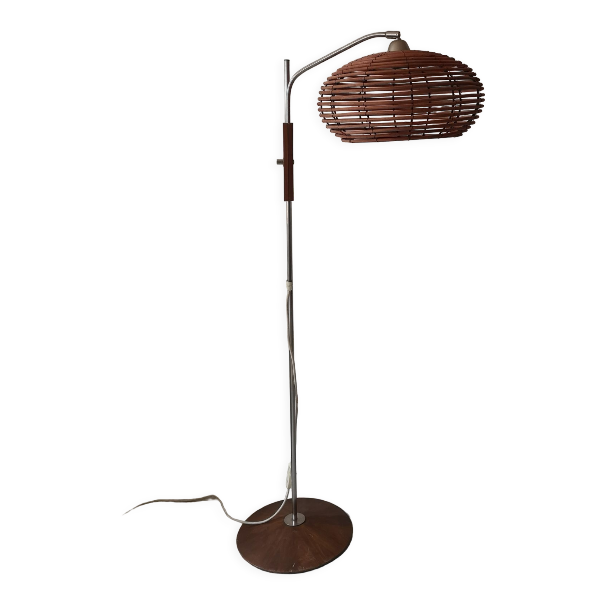 Scandinavian bamboo floor lamp, design 50s