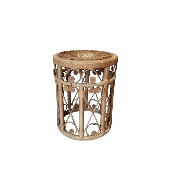 Tabouret ''Peacock'' en rotin, design bohème chic,  époque vintage