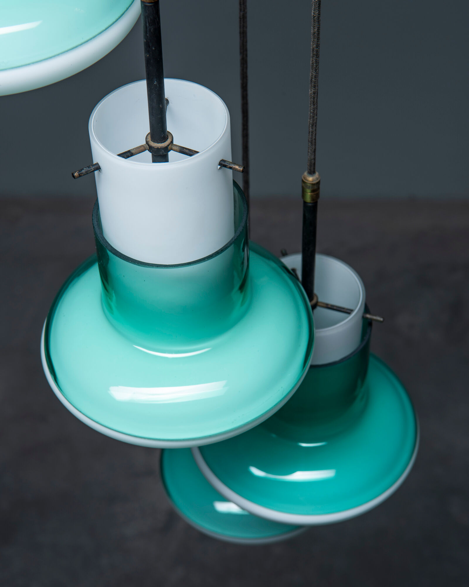 Chandelier in handblown glass Vistosi Italy 1950s