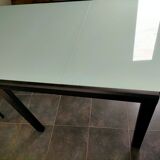 Glass and wood table 4 / 8 people