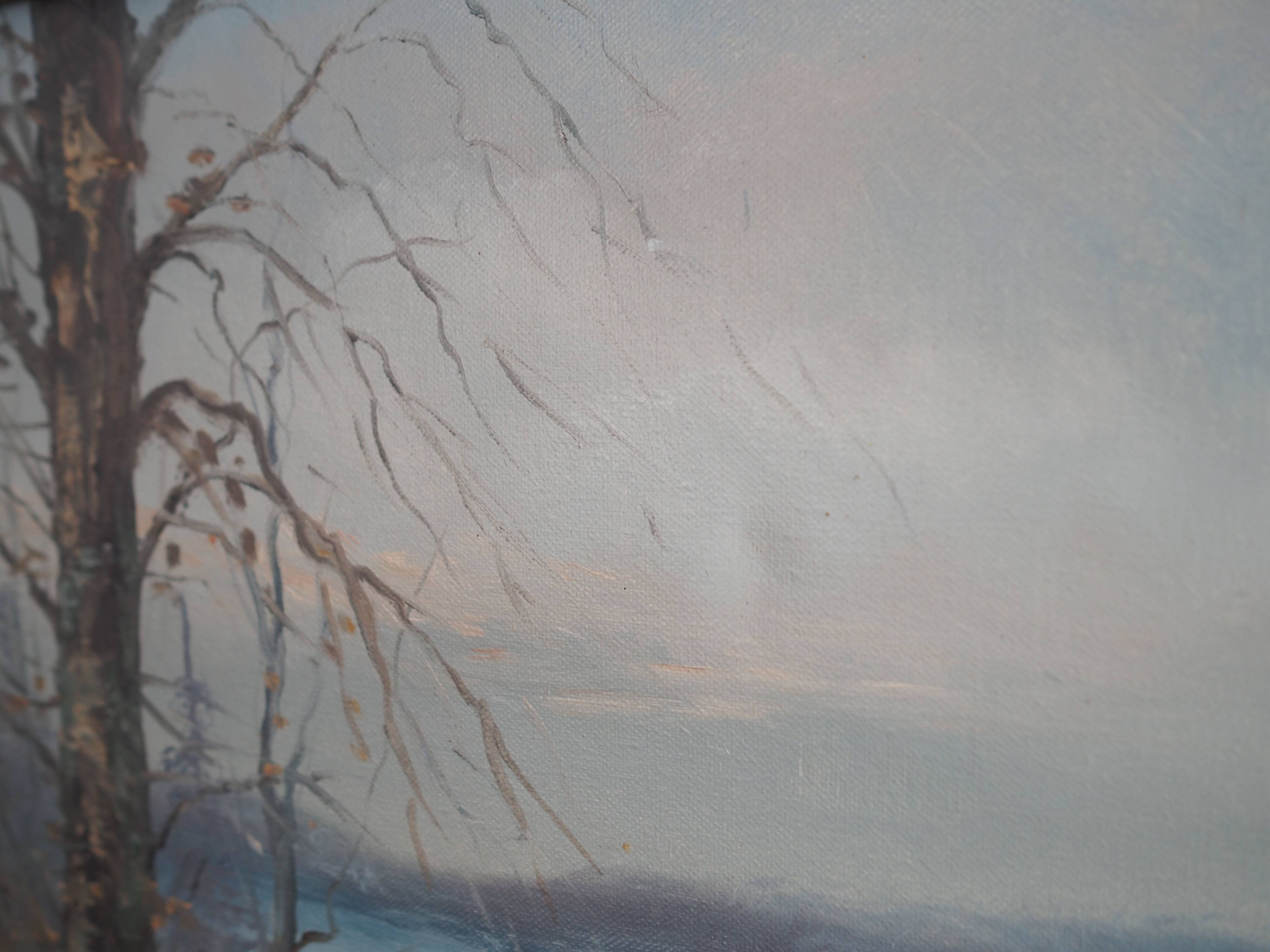 Painting „The Winter Brook”, Scandinavian design, 1970s