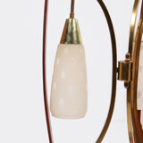 Lampadaire français avec abat-jour en verre de lait 1960