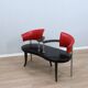 1990s Italian black and red post modern design bench
