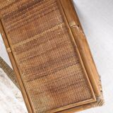 Wicker and rattan chest of drawers with 8 drawers