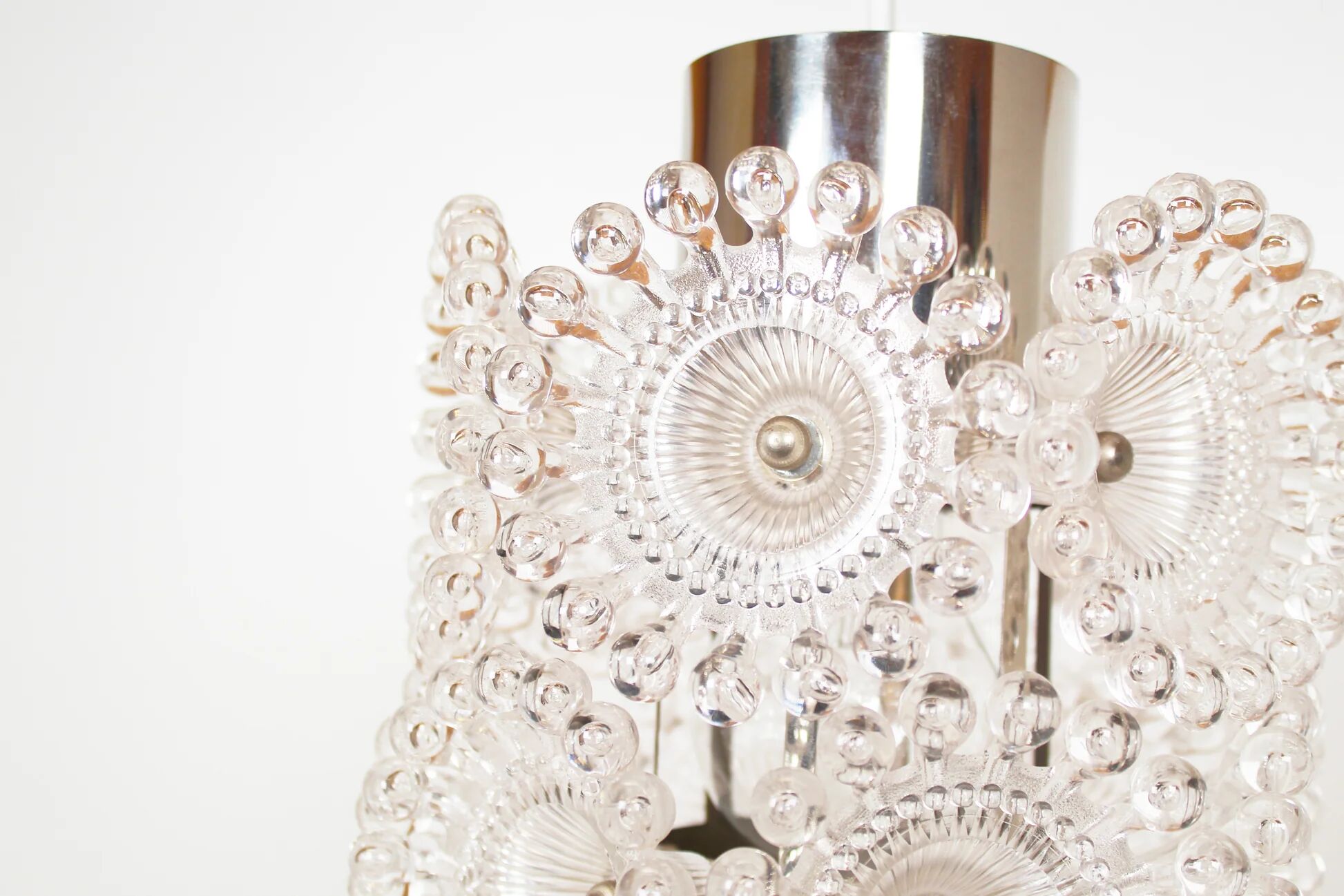 1970s chrome pendant lamp by Solken Leuchten - 3 available
