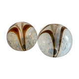 Two blown glass globes for lamp