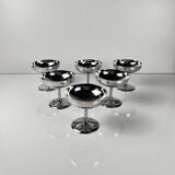 Set of 6 stainless steel ice cream cups, modern design
