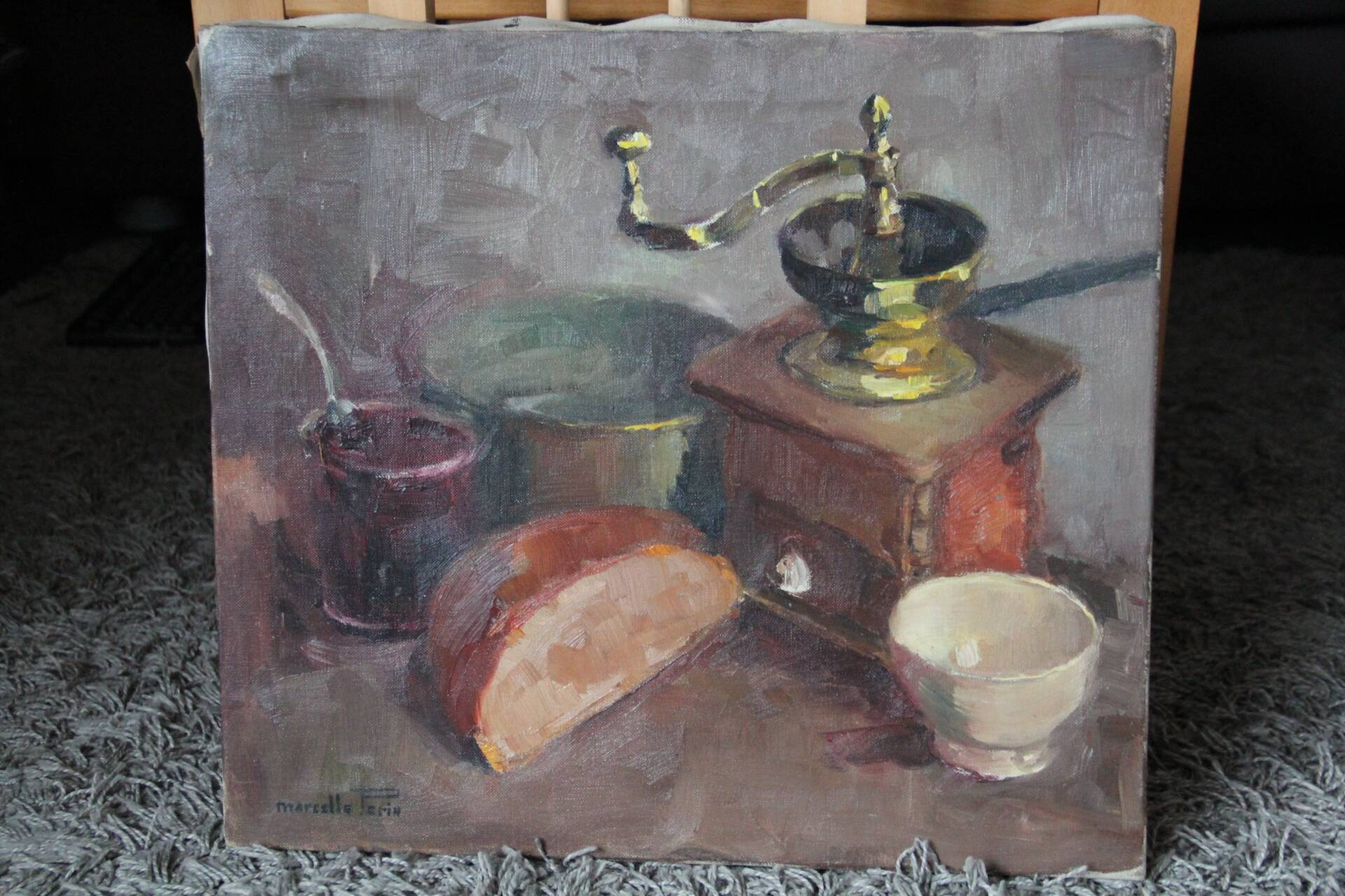 Still life at breakfast, painting, 45 x 50 cm
