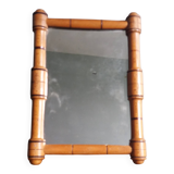Turned wooden frame mirror 19.5 x 14