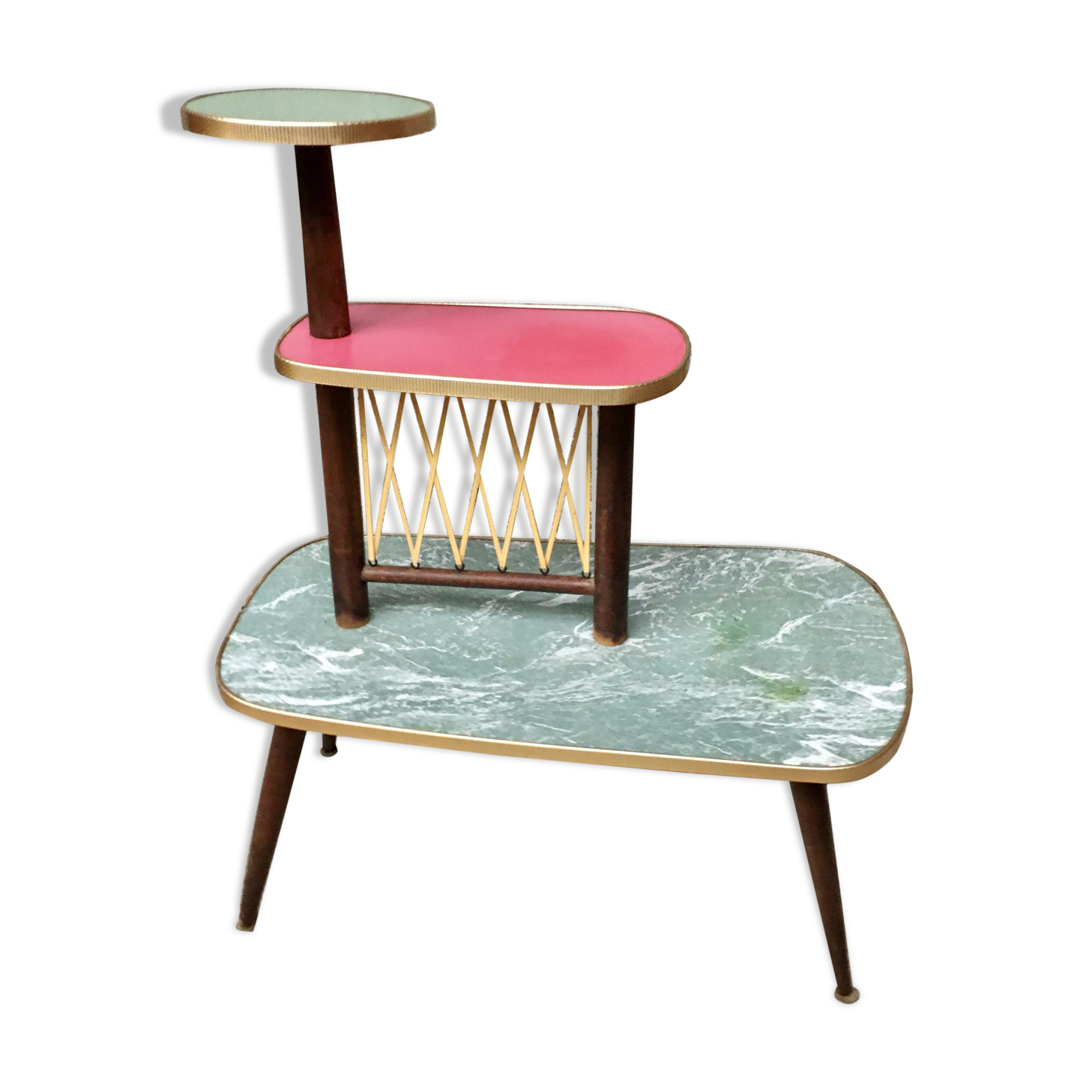 Porte plantes guéridon arbre formica 1950 vintage - rétro