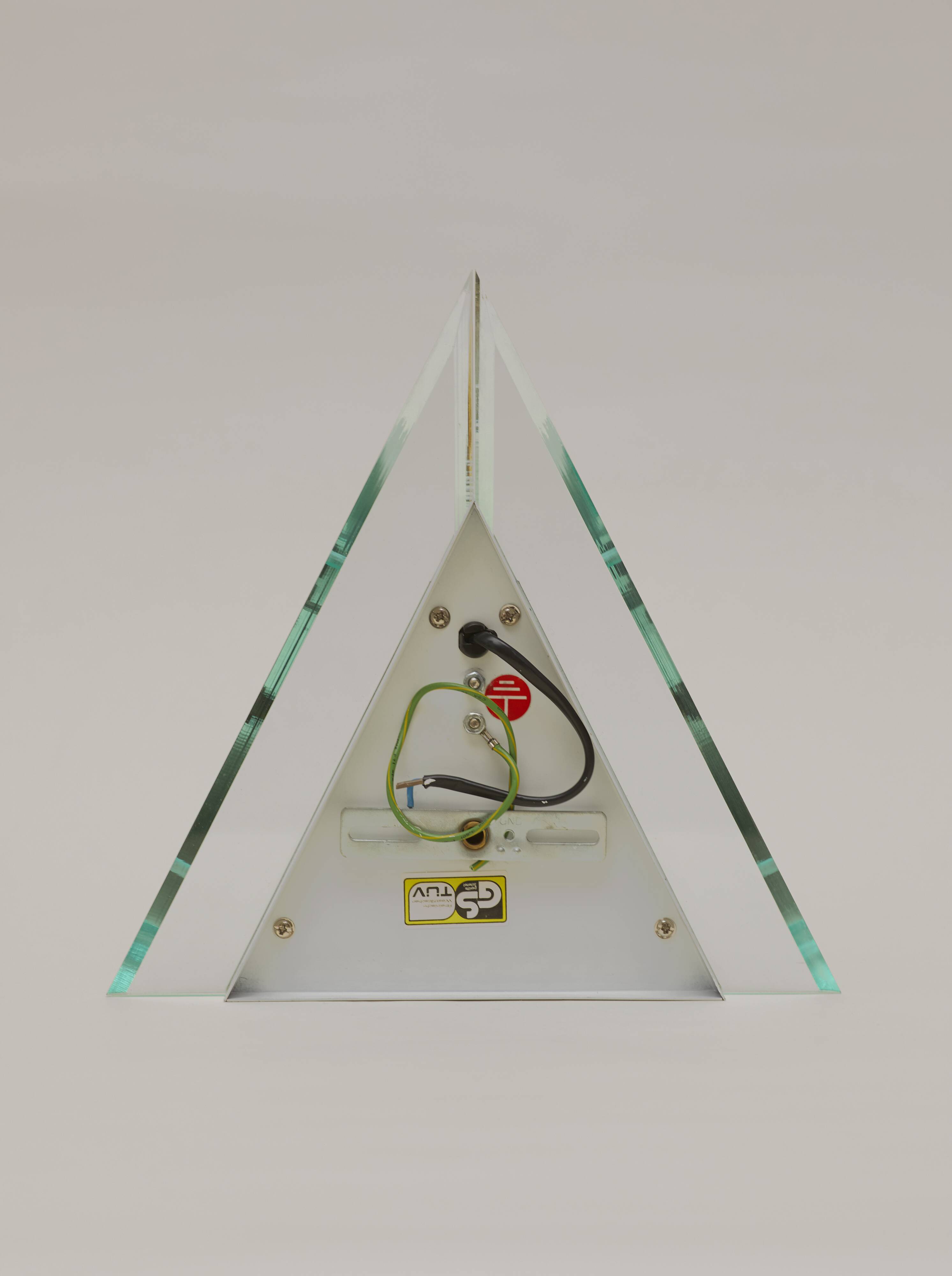 Pair of Postmodern Memphis Metal and Lucite Diamond Sconces Circa 1980