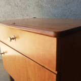 Vintage 70s light wood bedside table