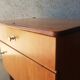 Vintage 70s light wood bedside table