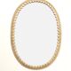 Large oval Florentine mirror in carved wood and gilded with gold leaf.