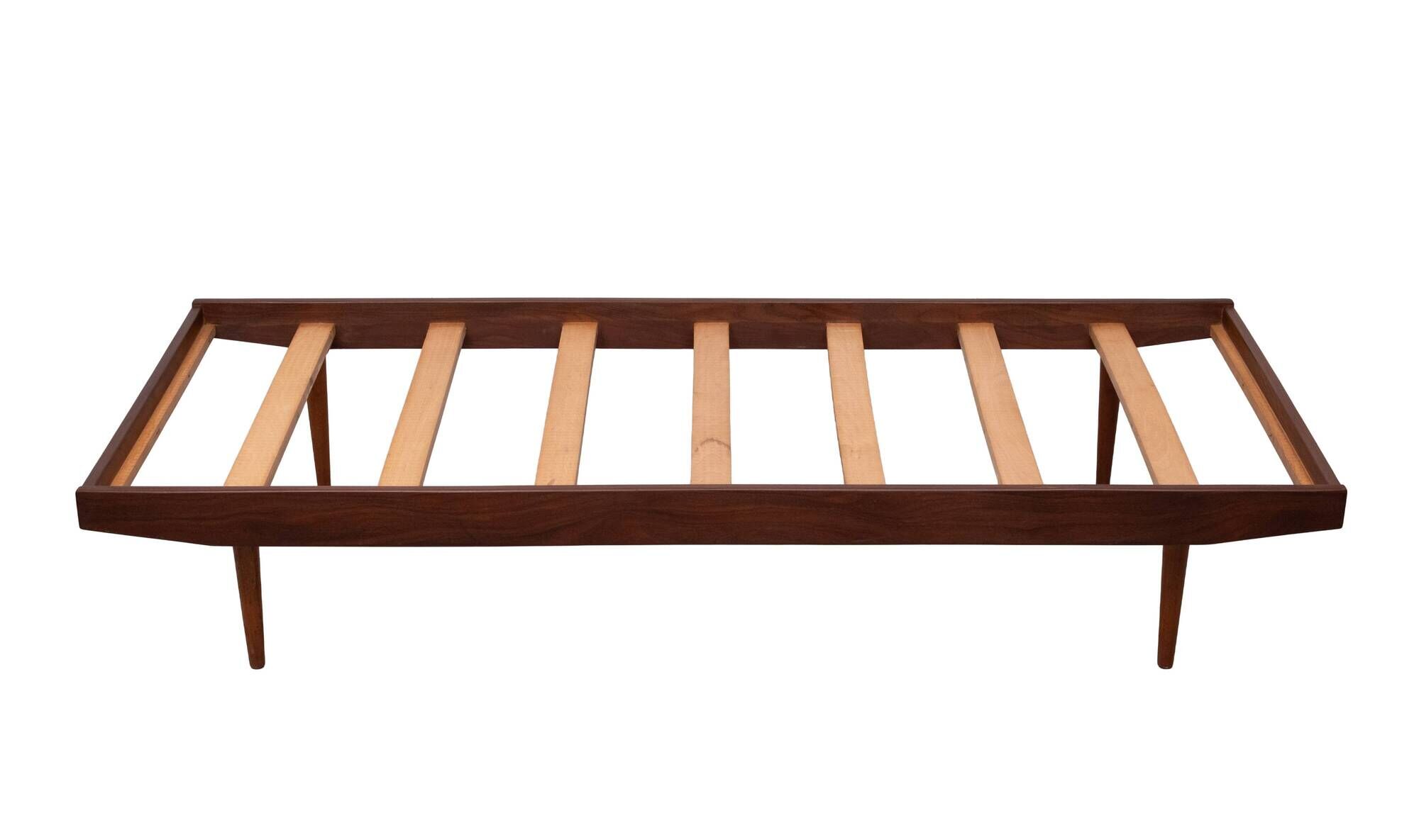 Mid-Century Modern Solid Teak Daybed with Tapered Legs, 1950s